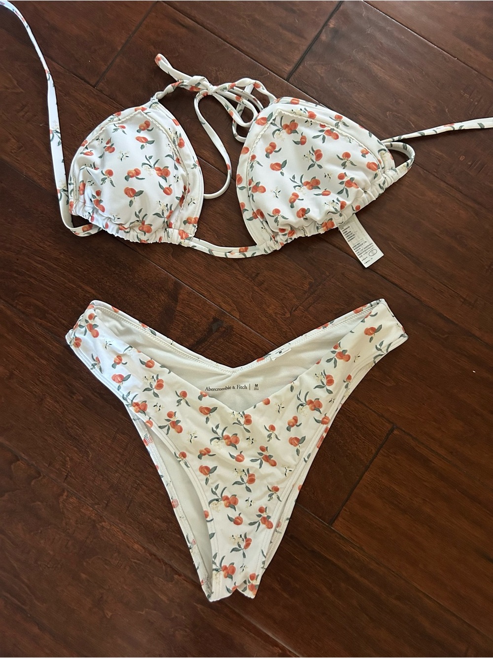 Abercrombie Orange Floral Print Bikini M/XL